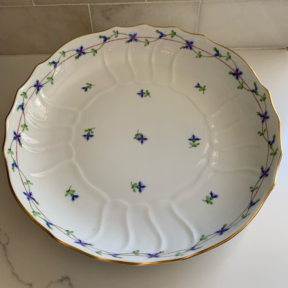 Herend Hungary Hand painted Blue Garland Porcelain Vegetable Bowl 10-1/4"
#459